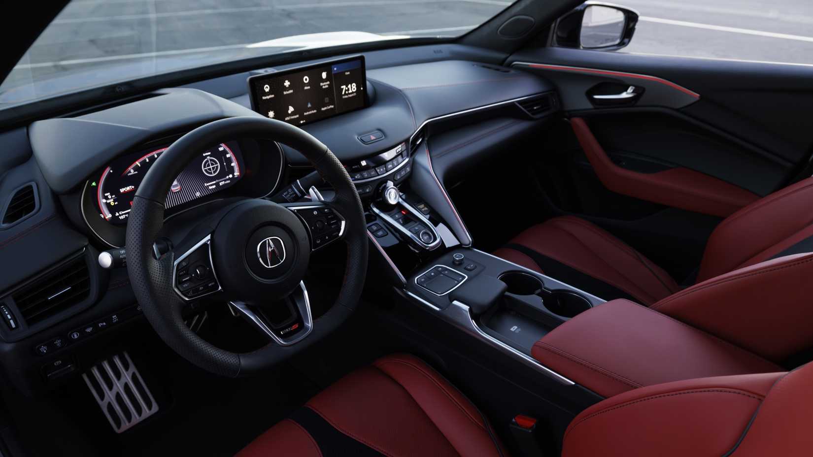 Interior shot of the dashboard in a 2024 Acura TLX Type S