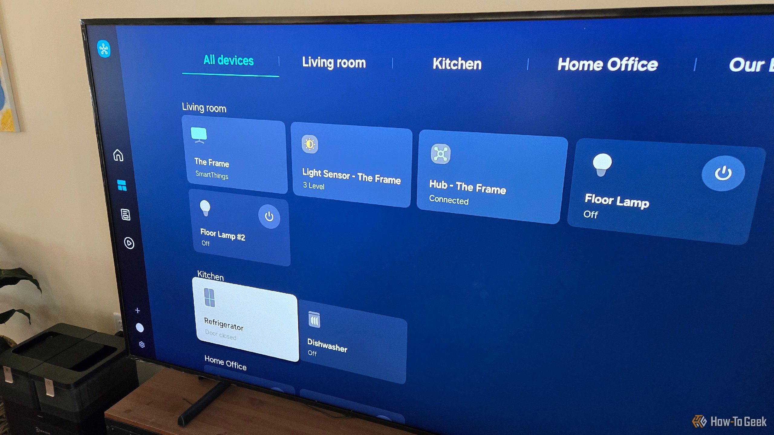 SmartThings on a Samsung Frame TV.