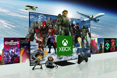 Xbox characters in a TV displaying Xbox logo.