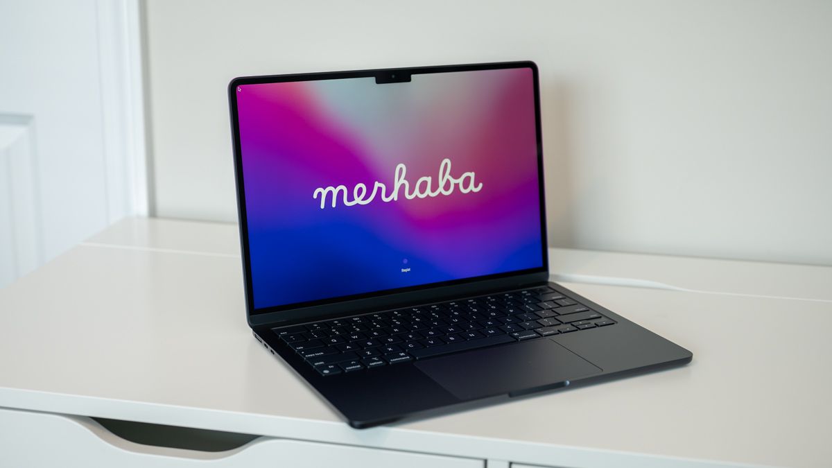 2022 M2 Apple MacBook Air open with the screen on