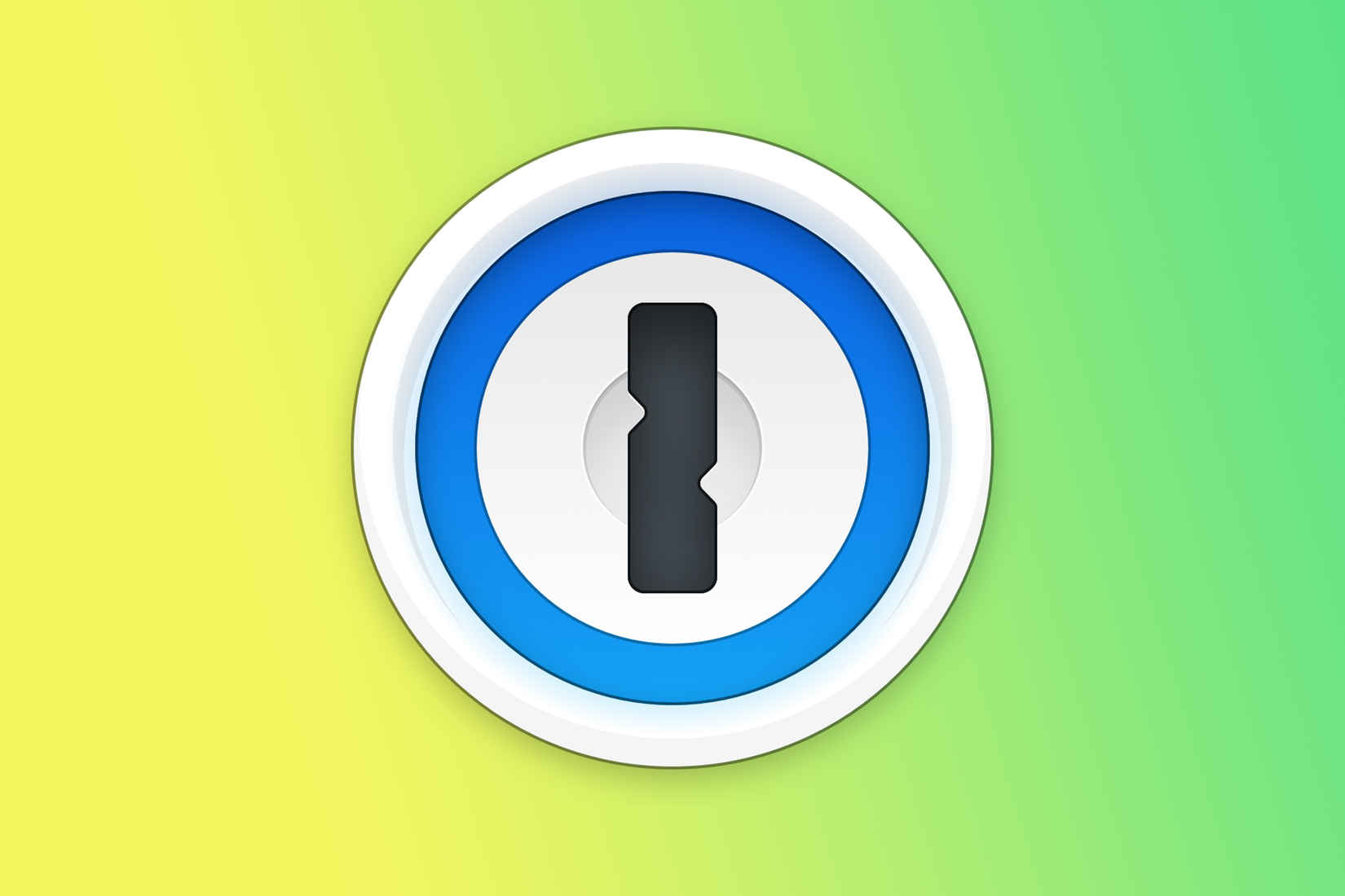 1Password logo on a green background.
