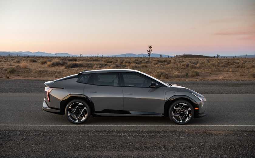 Side profile shot of a 2026 Kia EV4