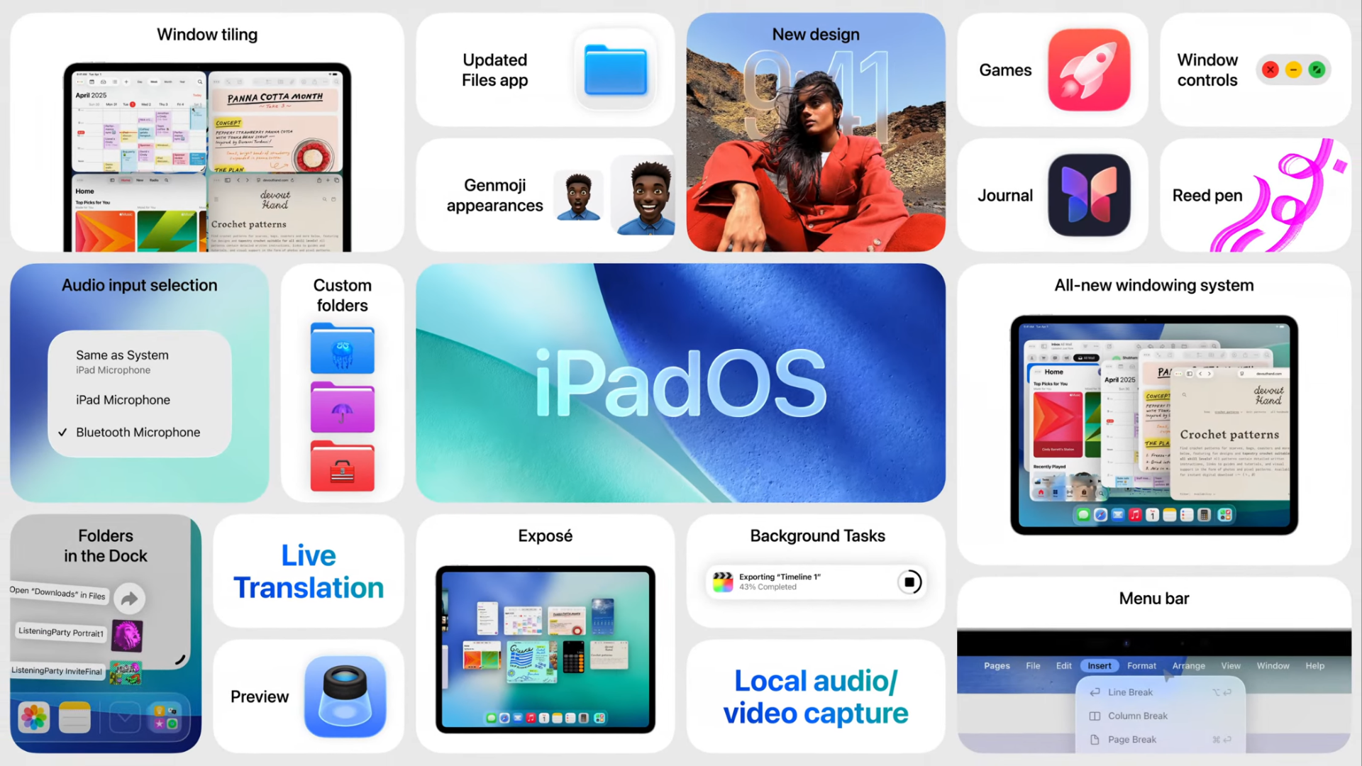 iPadOS 26 feature wall.