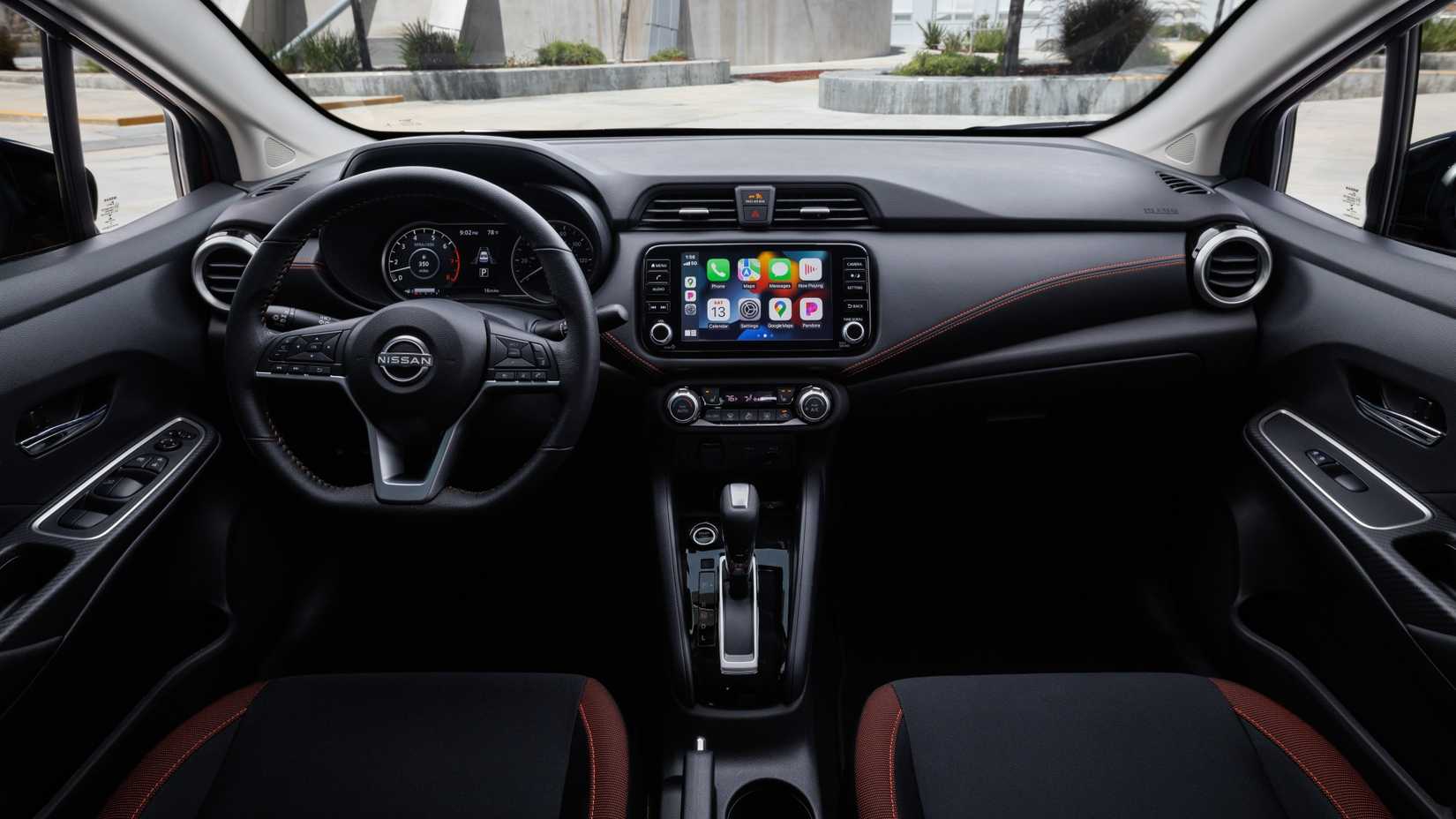 Interior shot of the dashboard in a 2025 Nissan Versa