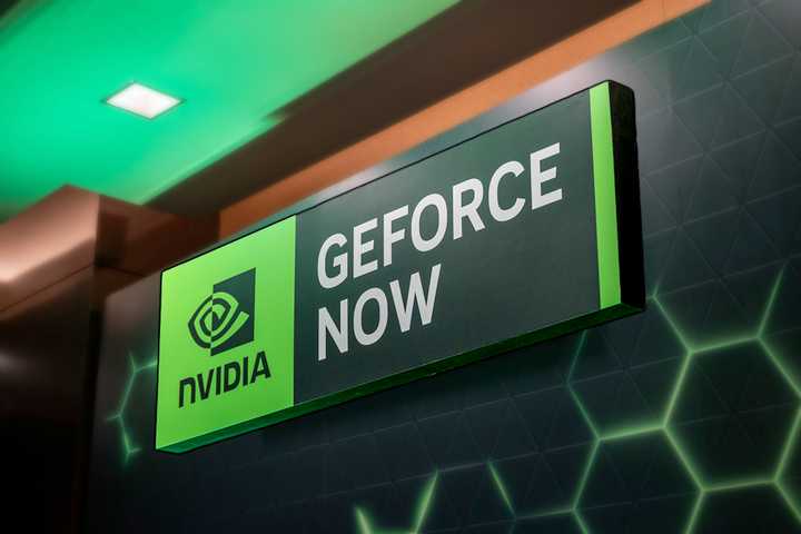NVIDIA GeForce NOW signage at CES 2024.