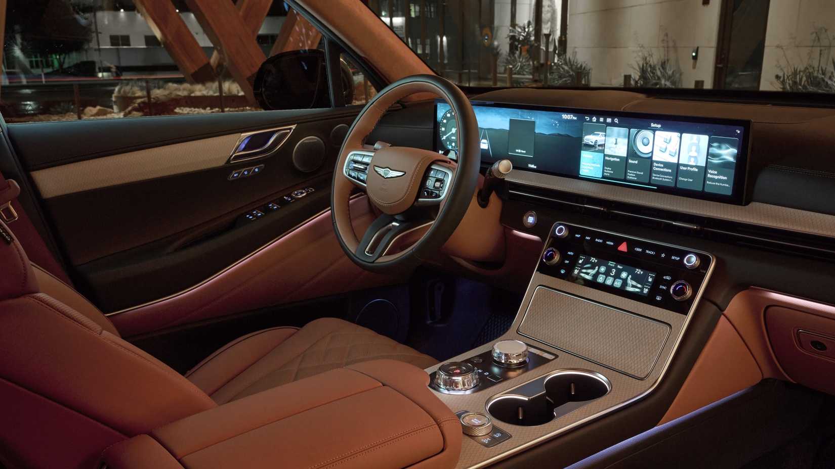 Interior shot of the dashboard in the 2025 Genesis GV80