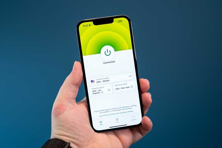 ExpressVPN running on an iPhone 13 Pro