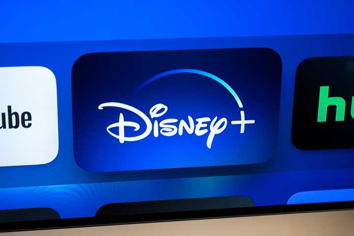 The Disney+ app icon on Apple TV.