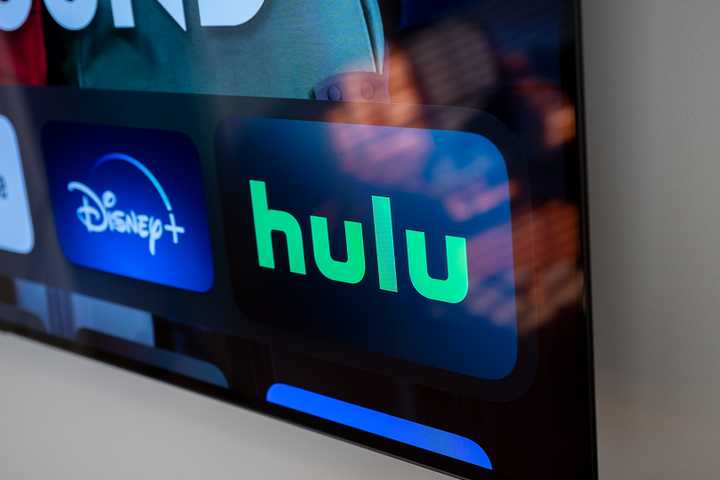 Hulu logo on a TV screen.
