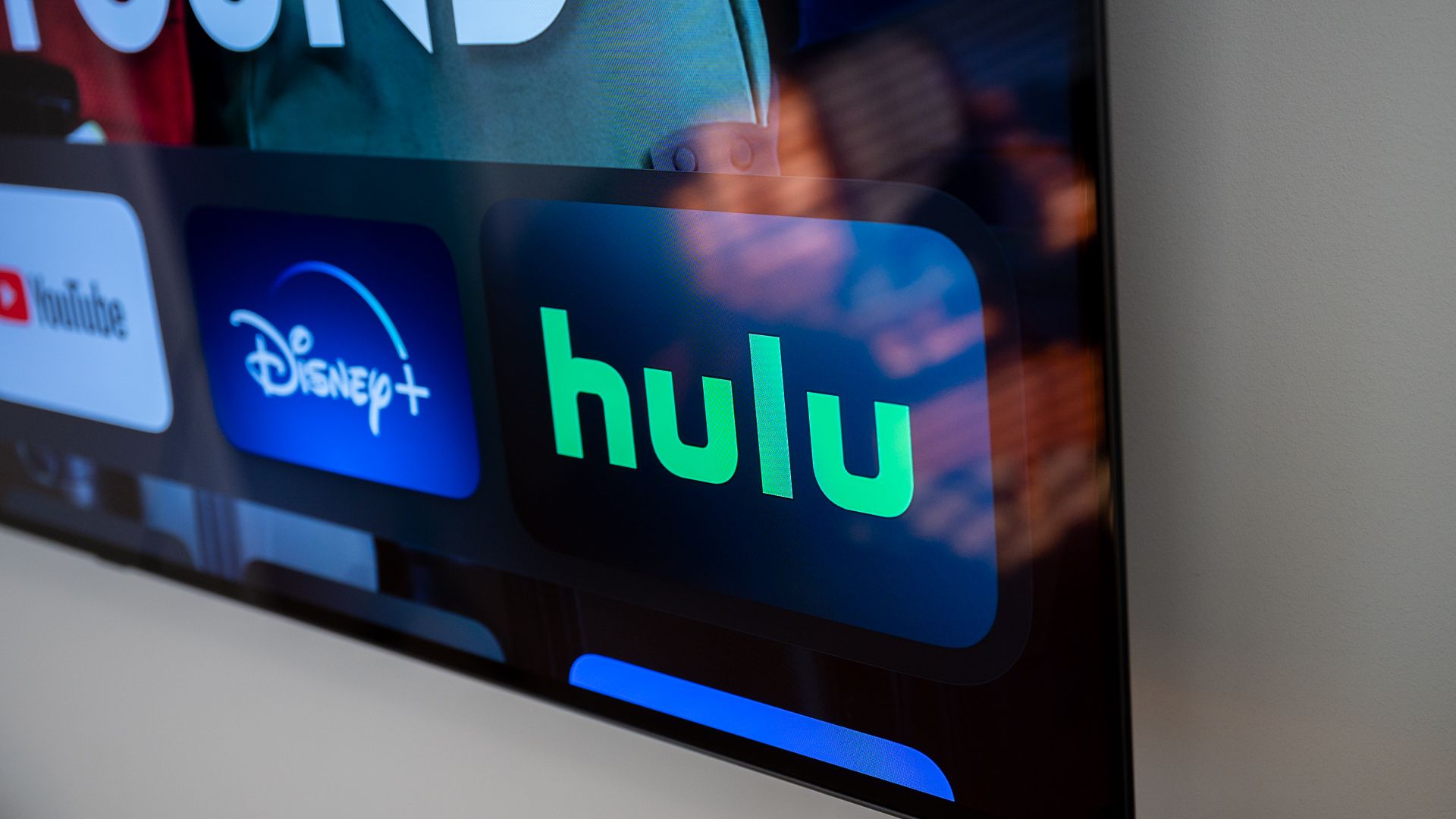Hulu logo on a TV screen.