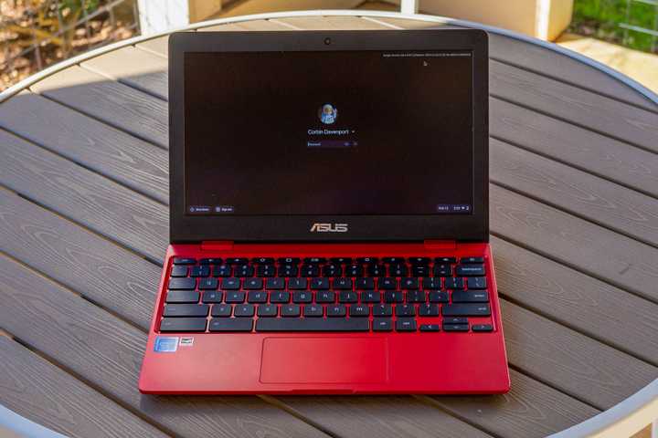 ASUS Chromebook 12 C223NA placed on a table.