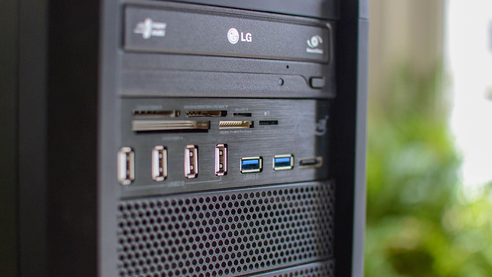 LG Desktop computer tower ports.