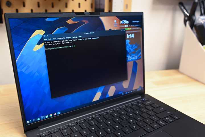 Konsole Terminal open on the Kubuntu Focus Ir14 Linux laptop.