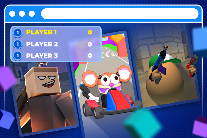 A browser with some multiplayer games side by side.