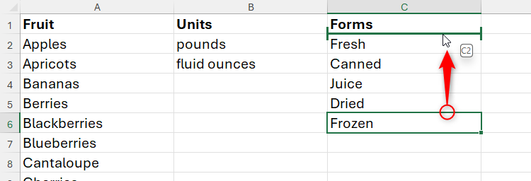 A cell being inserted in another location in Excel, by clicking and dragging while holding Shift.