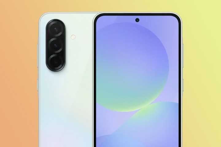 Front and back of a Samsung phone.