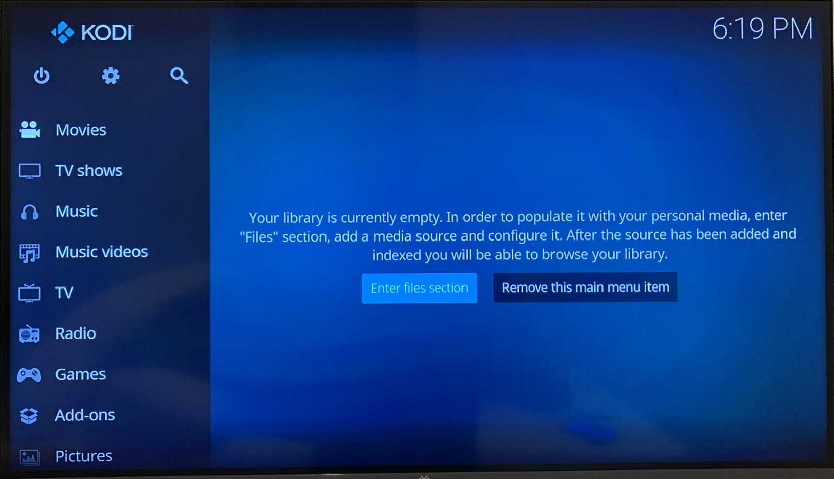 Adding media to Kodi post-installation.