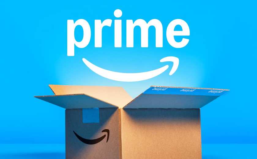 Amazon Prime box opened with the logo above