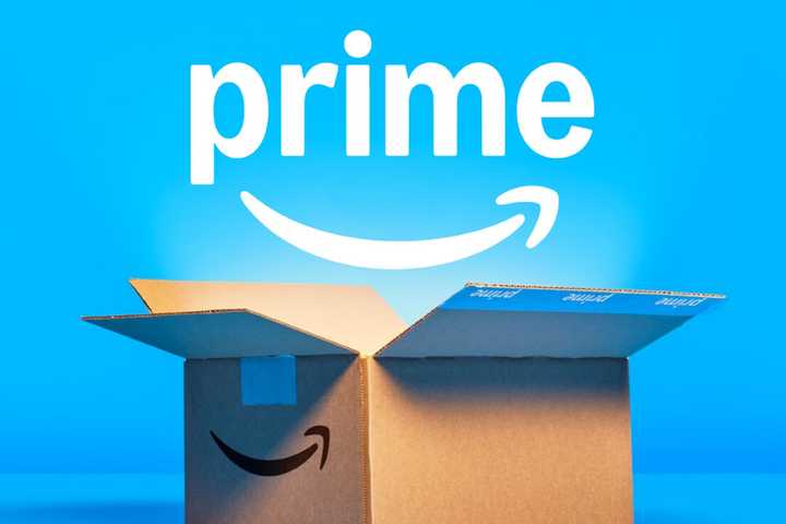 Amazon Prime box opened with the logo above