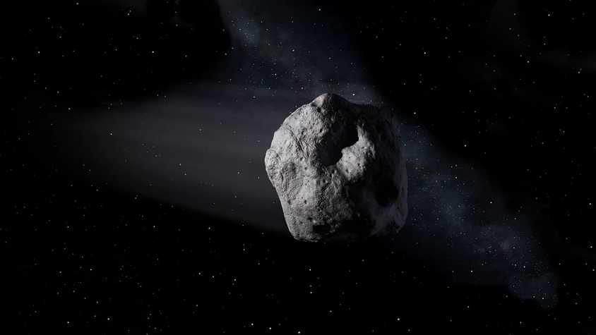 An artist's impression of a non-descript asteroid.