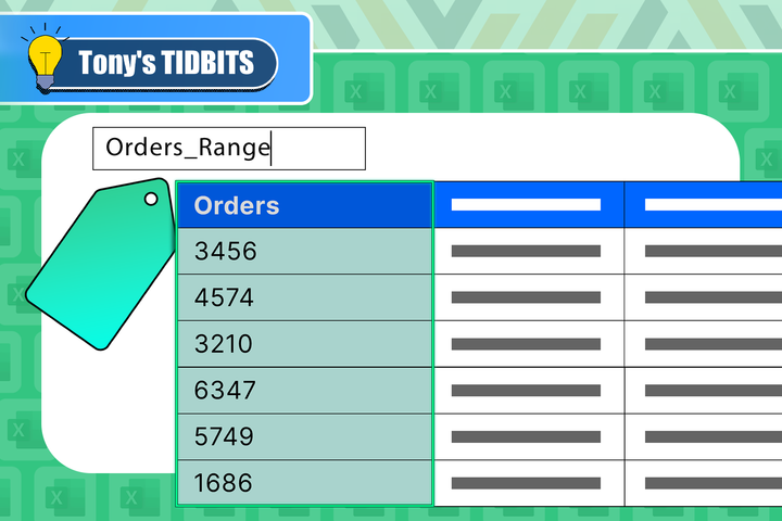 An Excel table with a named range.