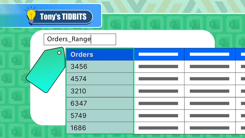 An Excel table with a named range.