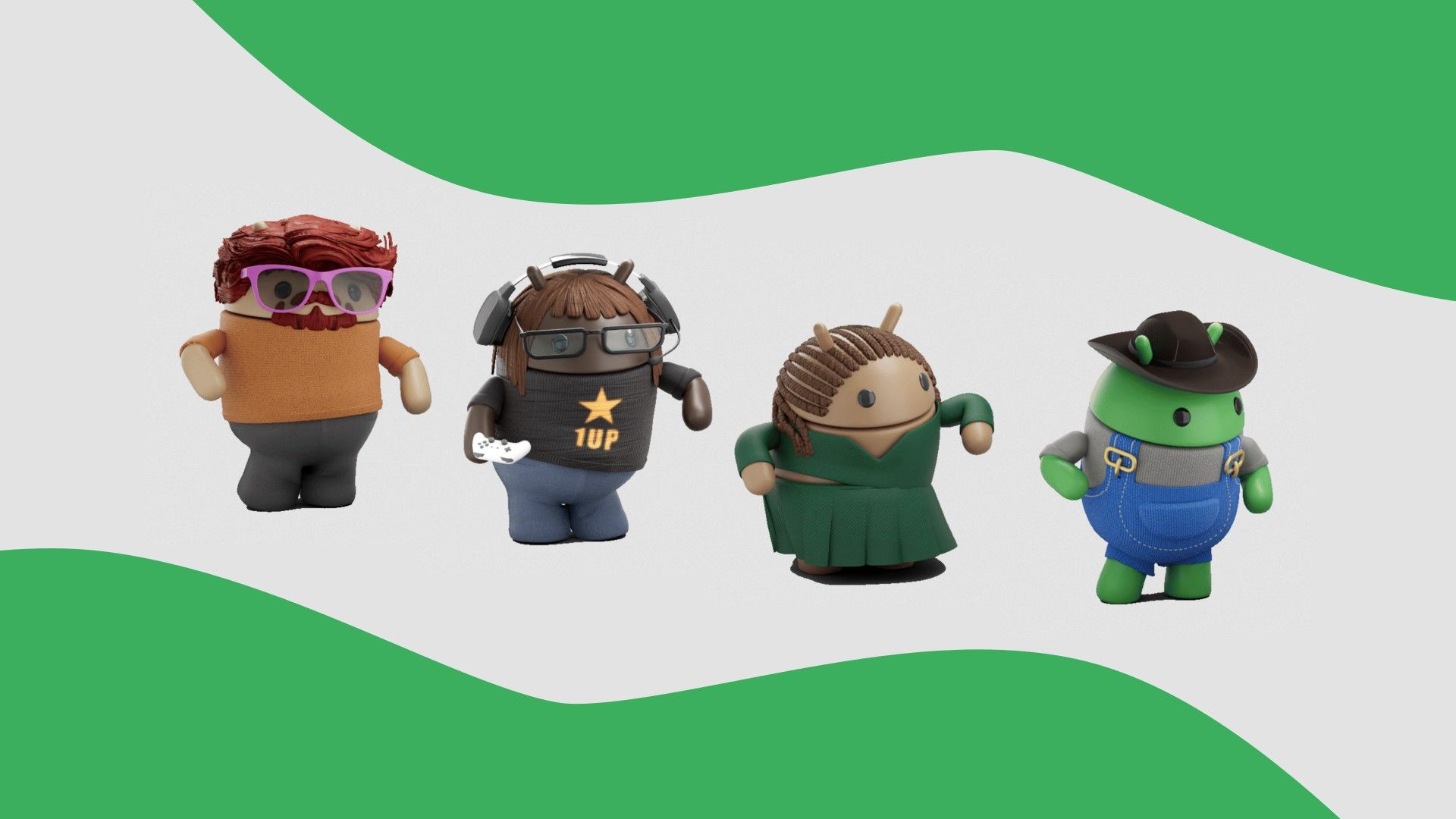 Androidify figures dancing.