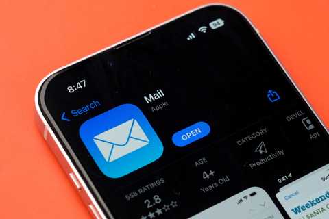 Apple Mail app on App Store on an iPhone.