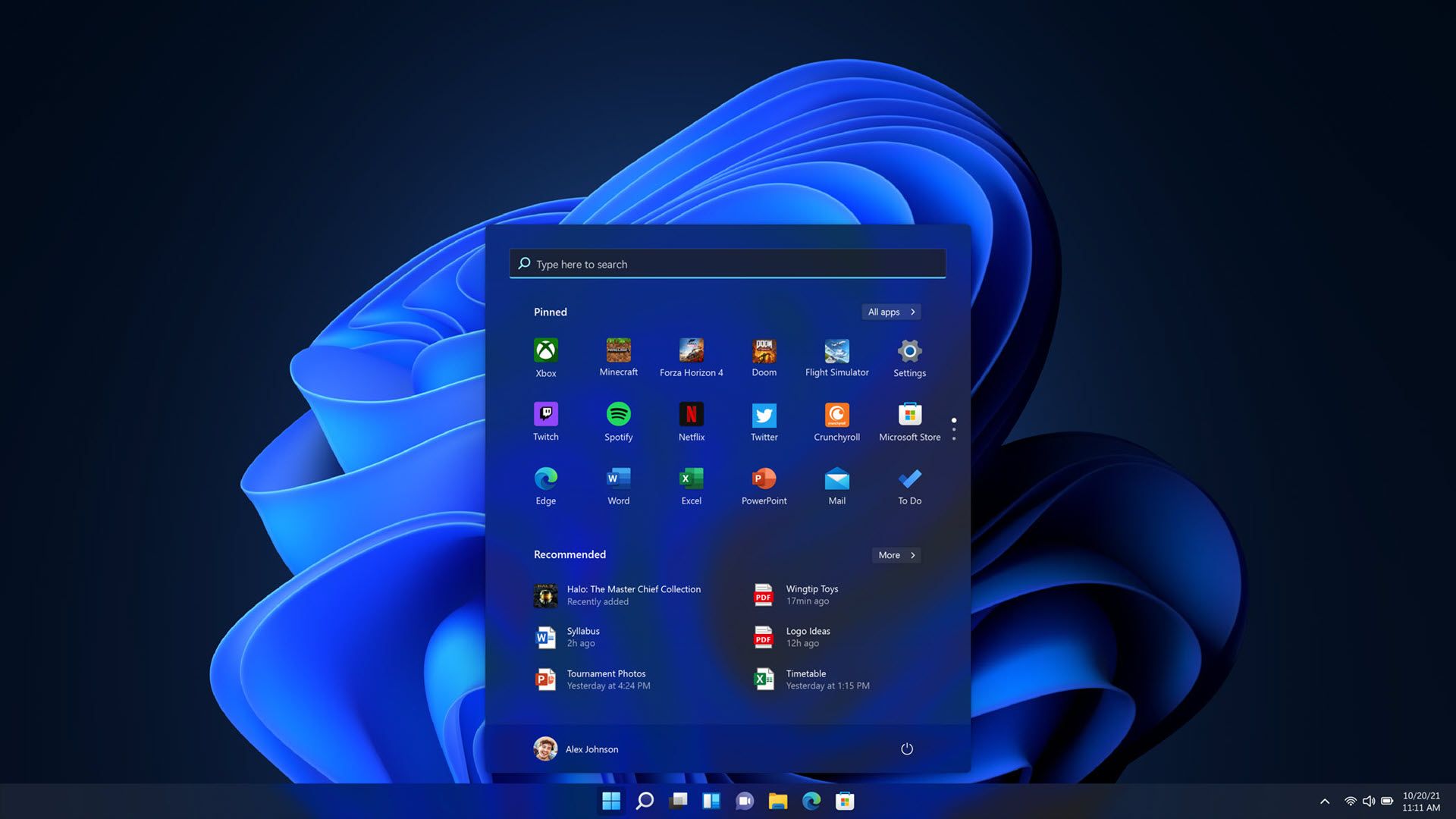 Windows 11 Start Menu.