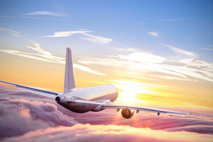 A plane flying over clouds.