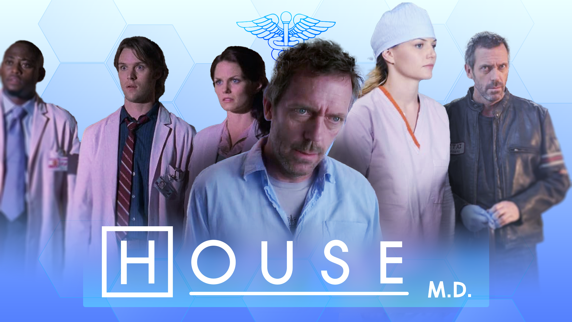 Collage featuring characters from different episodes of 'House M.D.'.