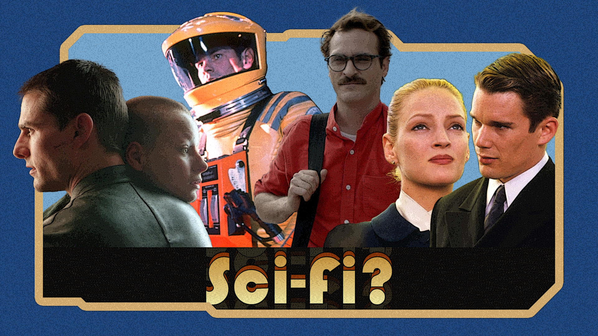 Collage featuring characters from science fiction films with the text 'Sci-fi' prominently displayed below.