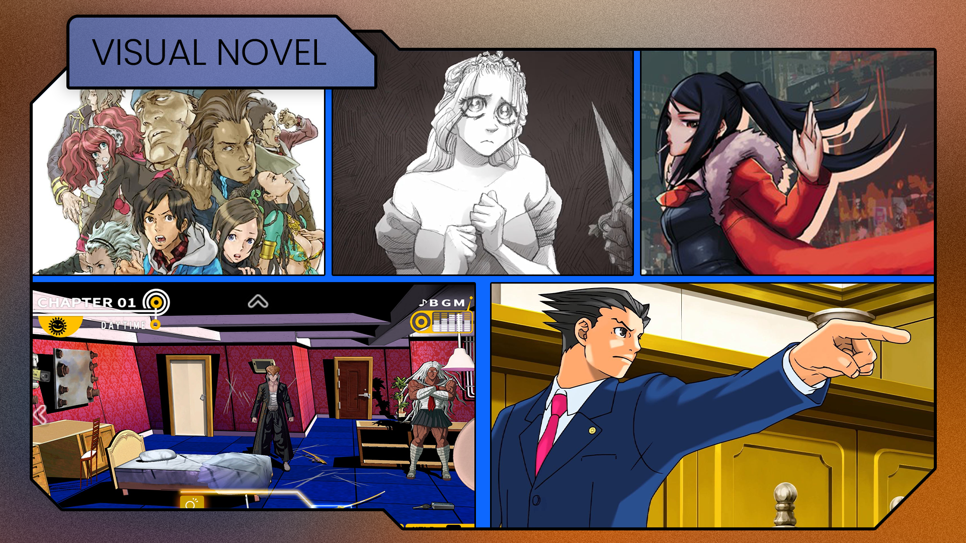 Collage featuring various characters from different visual novels.