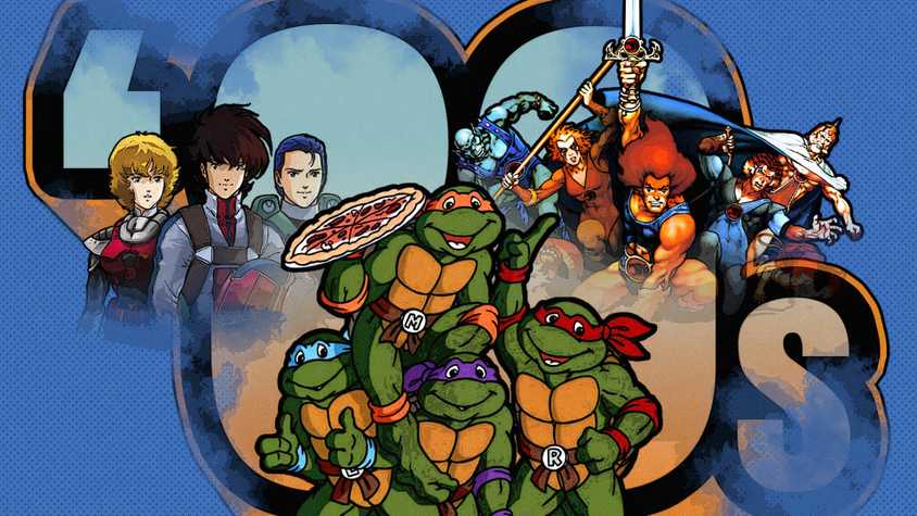 Covers of some classic 80s cartoons in a posterized style.