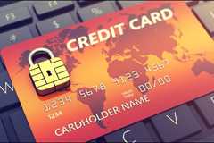 credit card on keyboard