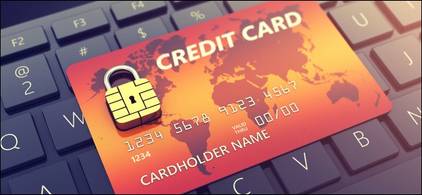 credit card on keyboard