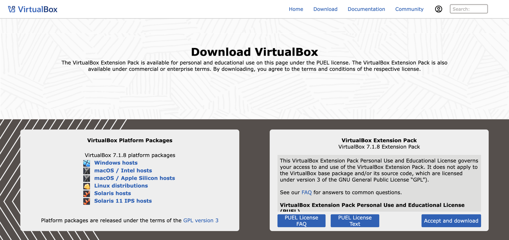 Downloading VirtualBox for Apple Silicon Hosts.