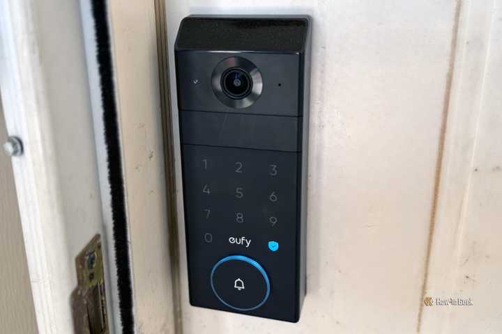 The Eufy Familock s3 max on a front door. 