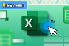 Excel logo with a cursor double-clicking on it.