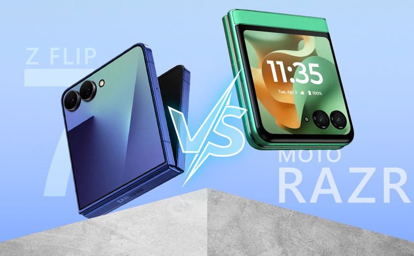 Side-by-side comparison of the Samsung Galaxy Z Flip 7 and the Motorola Razr.