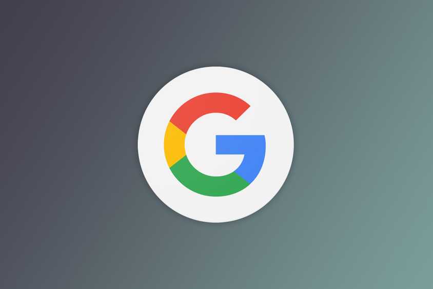 Google logo next to a plain background.