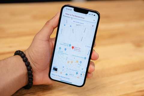 Google Maps open on an iPhone showing a destination.