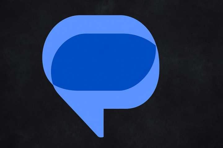 Google Messages logo on a dark background. 