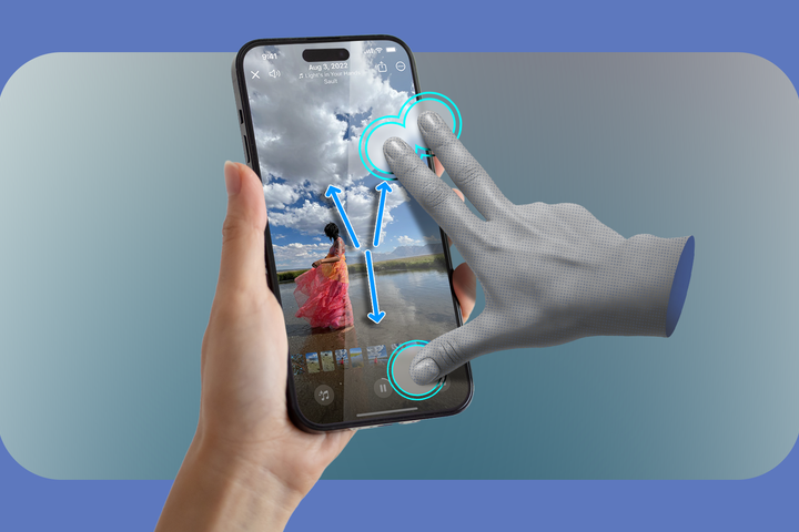 Graphic iPhone Hand three finger gesture