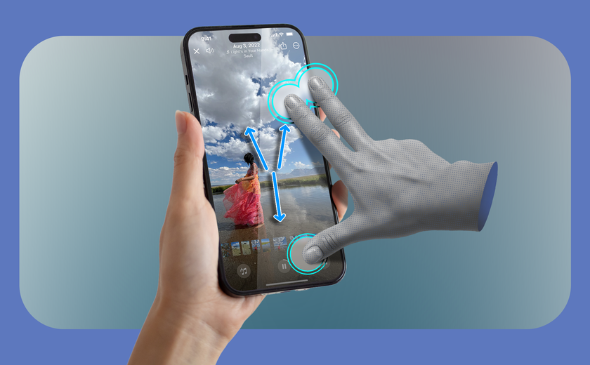 Graphic iPhone Hand three finger gesture