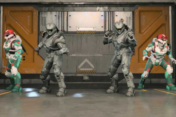 The start of a multiplayer match in Halo: Infinite.