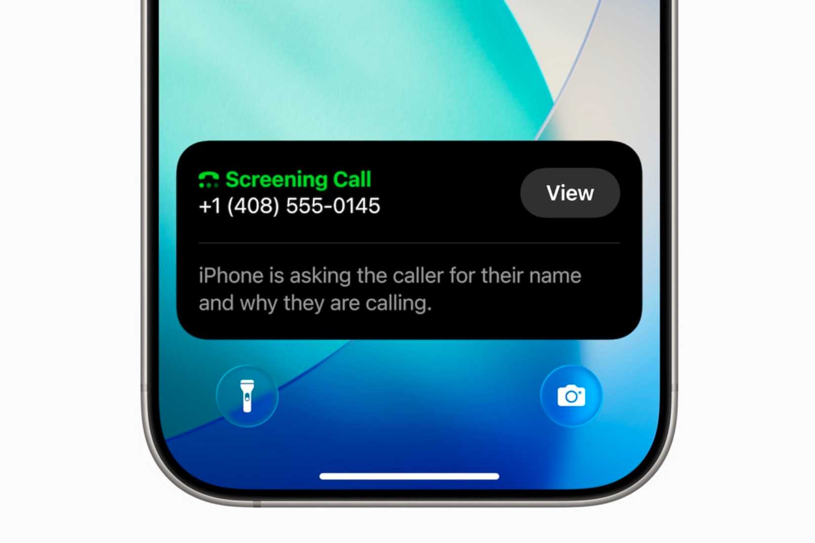 Calling Screen feature happening on the iPhone when an unknown call comes through.