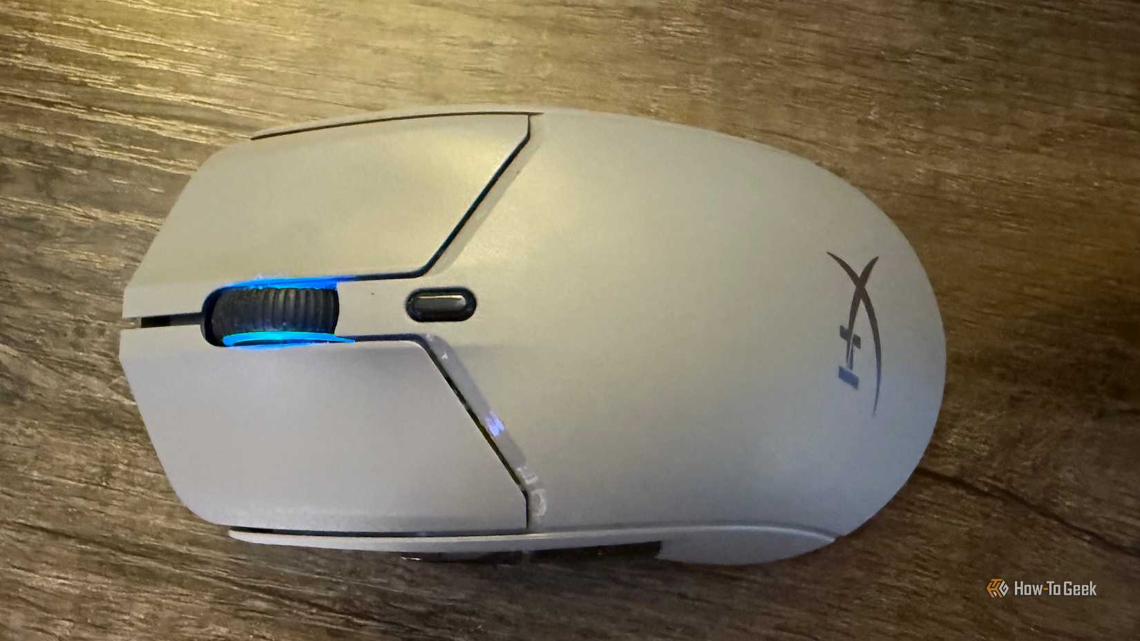 The HyperX Pulsefire Haste 2 Pro from above.