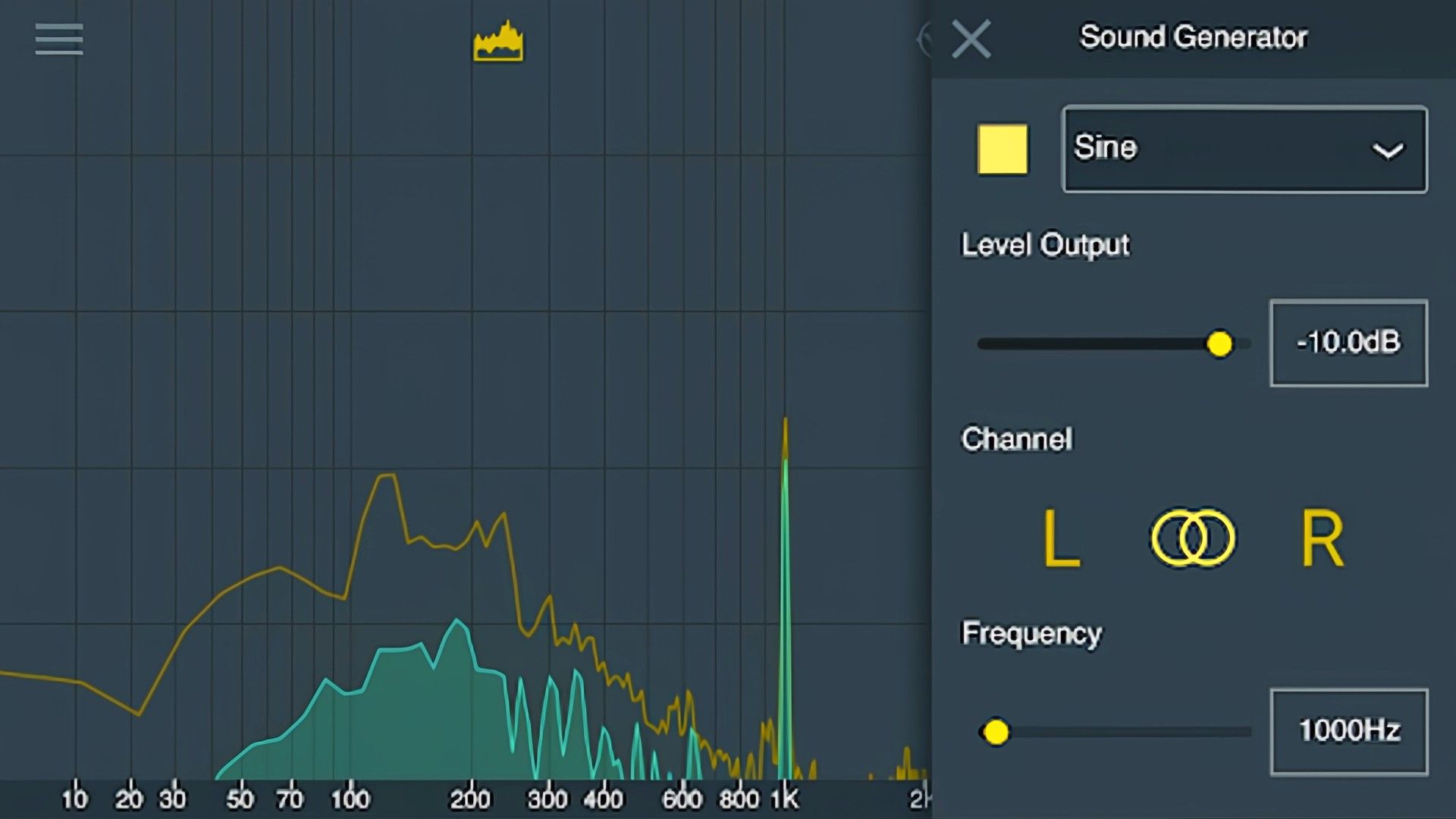 KRK Audio Tools showing how the speaker sound is.