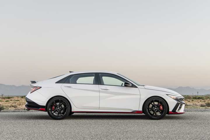 Side profile shot of a 2025 Hyundai Elantra N